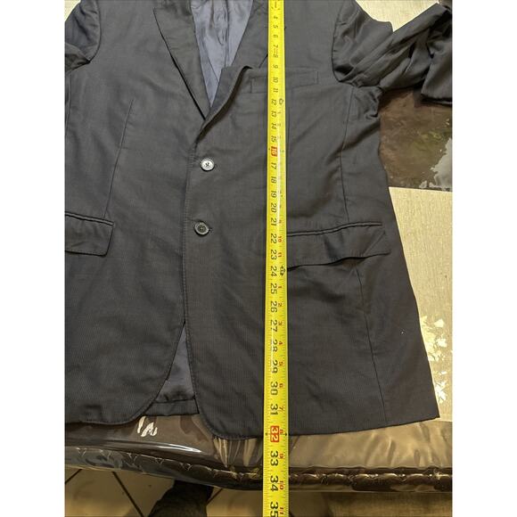 Ermenegildo Zegna 44R Blazer Sport Coat Black Pinstripe Wool Men 2 Button Italy - Picture 10 of 16